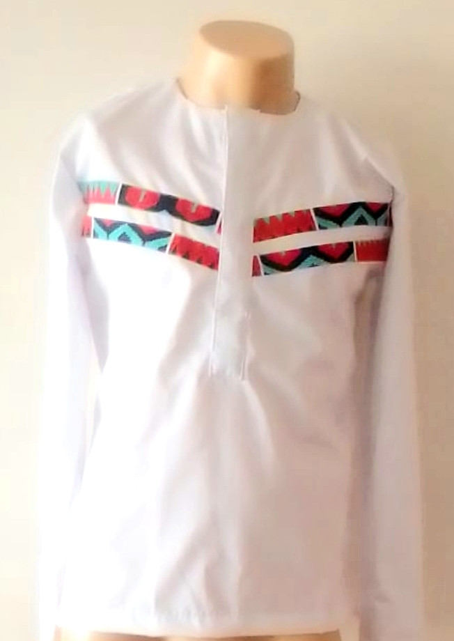 White longsleeved African Shirt