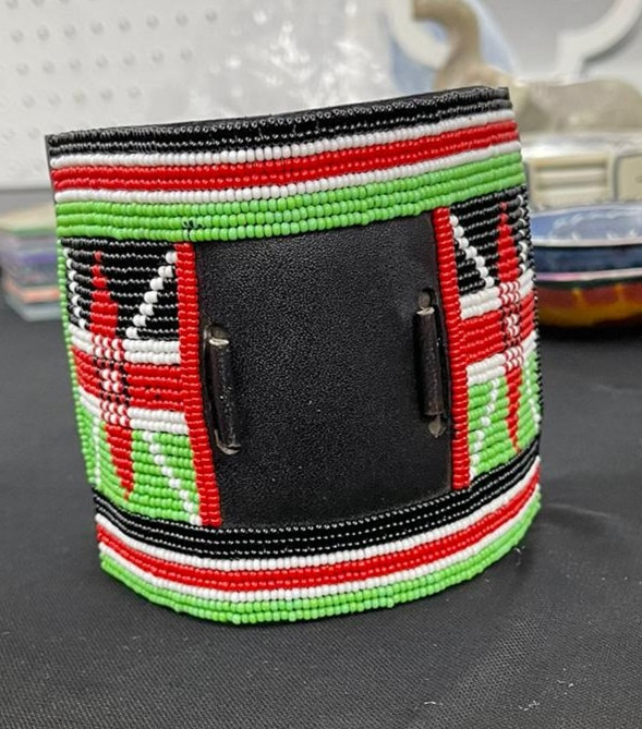 Kenya Flag Beaded Watch Cuff