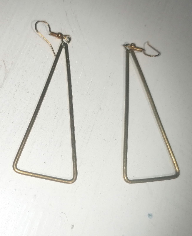 Triangular Brass Earrings