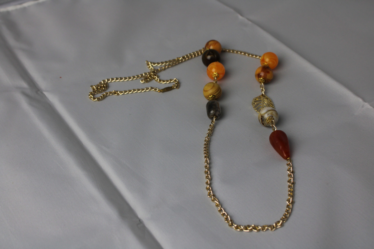 Amber Beads and Gold Necklace