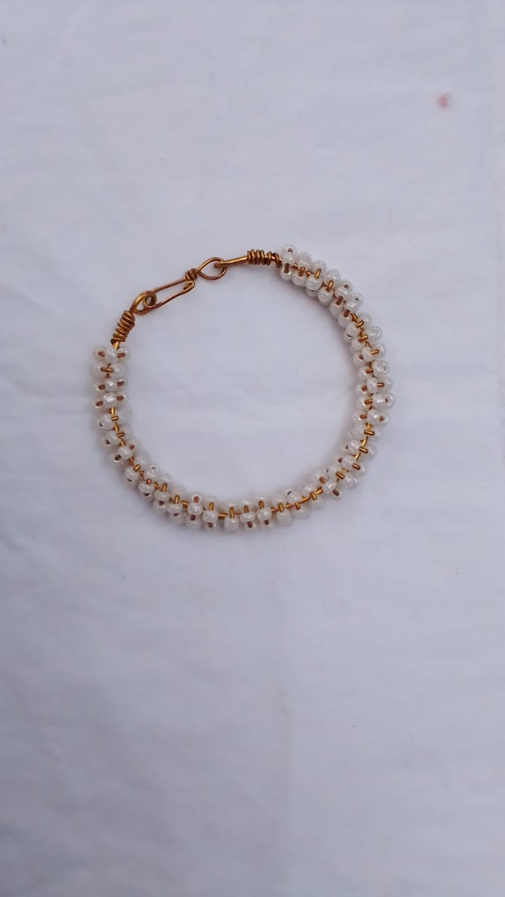 White Spiral Beaded Bracelet